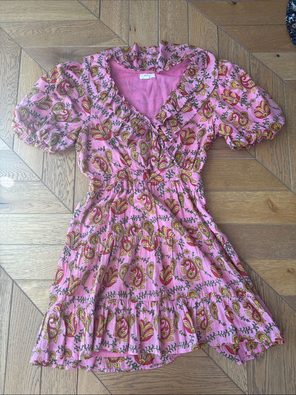 Pink Floral Ruffle Rahi Mini Dress